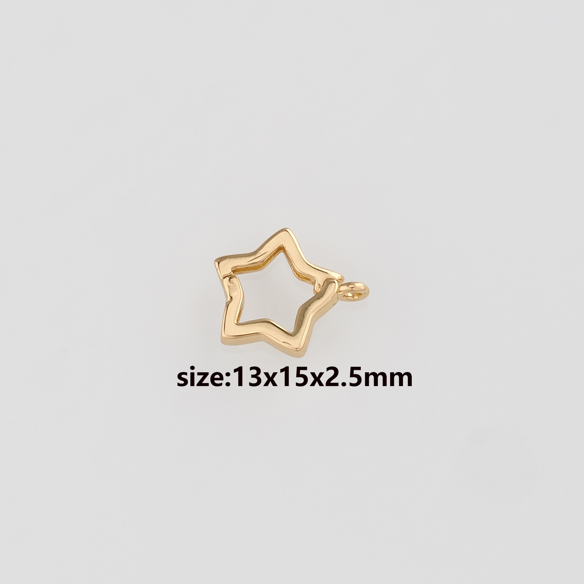 18K Gold Filled Star Spring Clasp,Push Gate Buckle Bracelet Necklace for DIY Jewelry Finding Necklace Bracelet