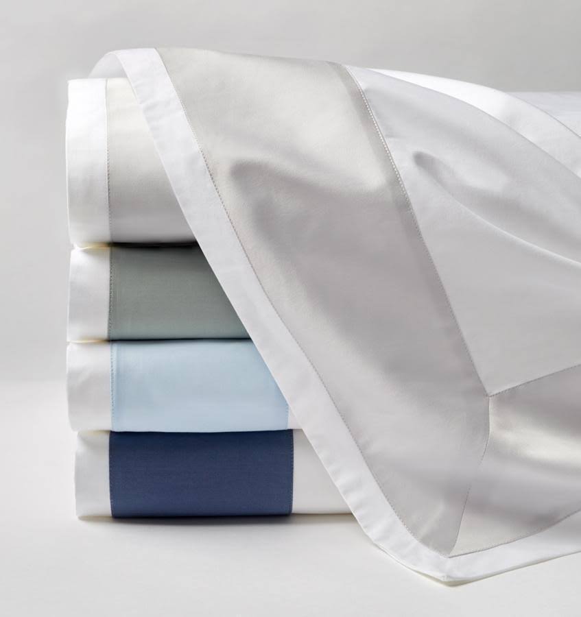 Sferra Casida Standard Sham - White/Poolside