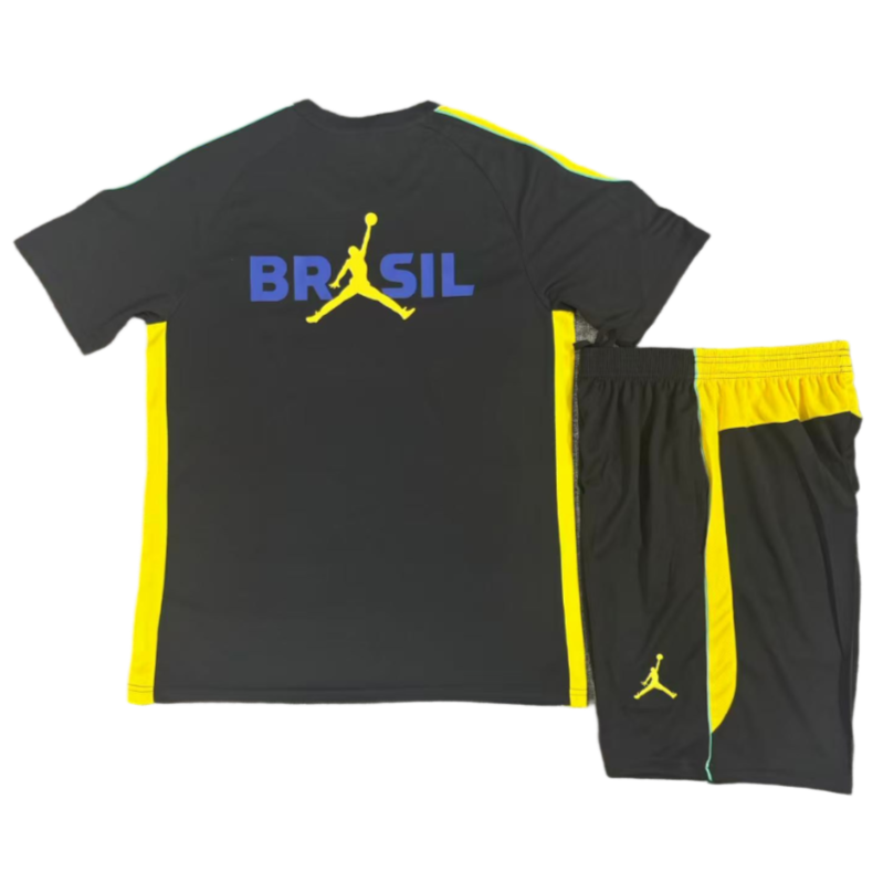 Short Sleeves Brazil Training Suit - Black