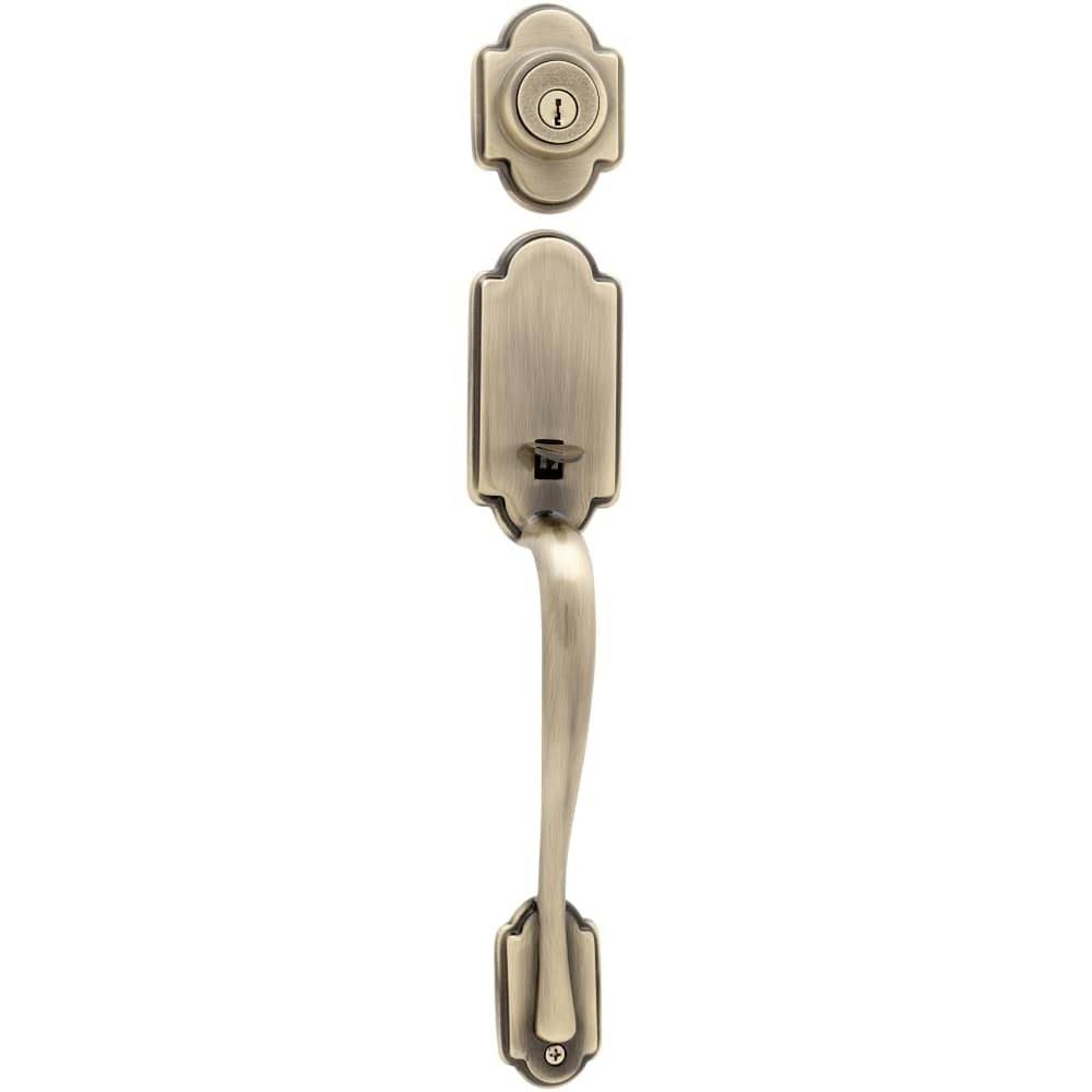 Kwikset 802ANLIP-3 Arlington Dummy Exterior Handleset Bright Brass Finish