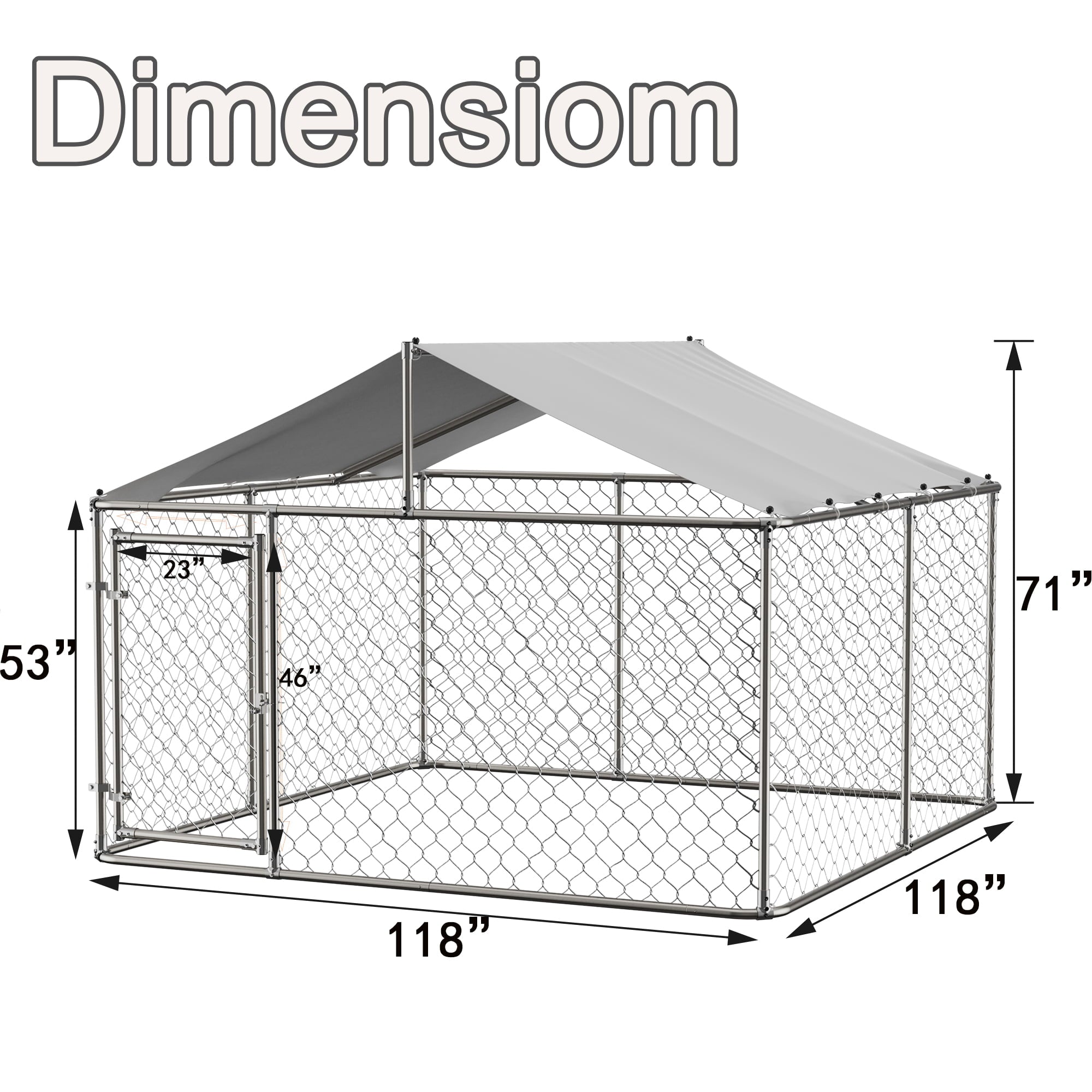 LZBEITEM 10 x 10ft Outdoor Pet Dog Run Kennel Shade Cage Enclosure Playpen w/ Cover Playpen