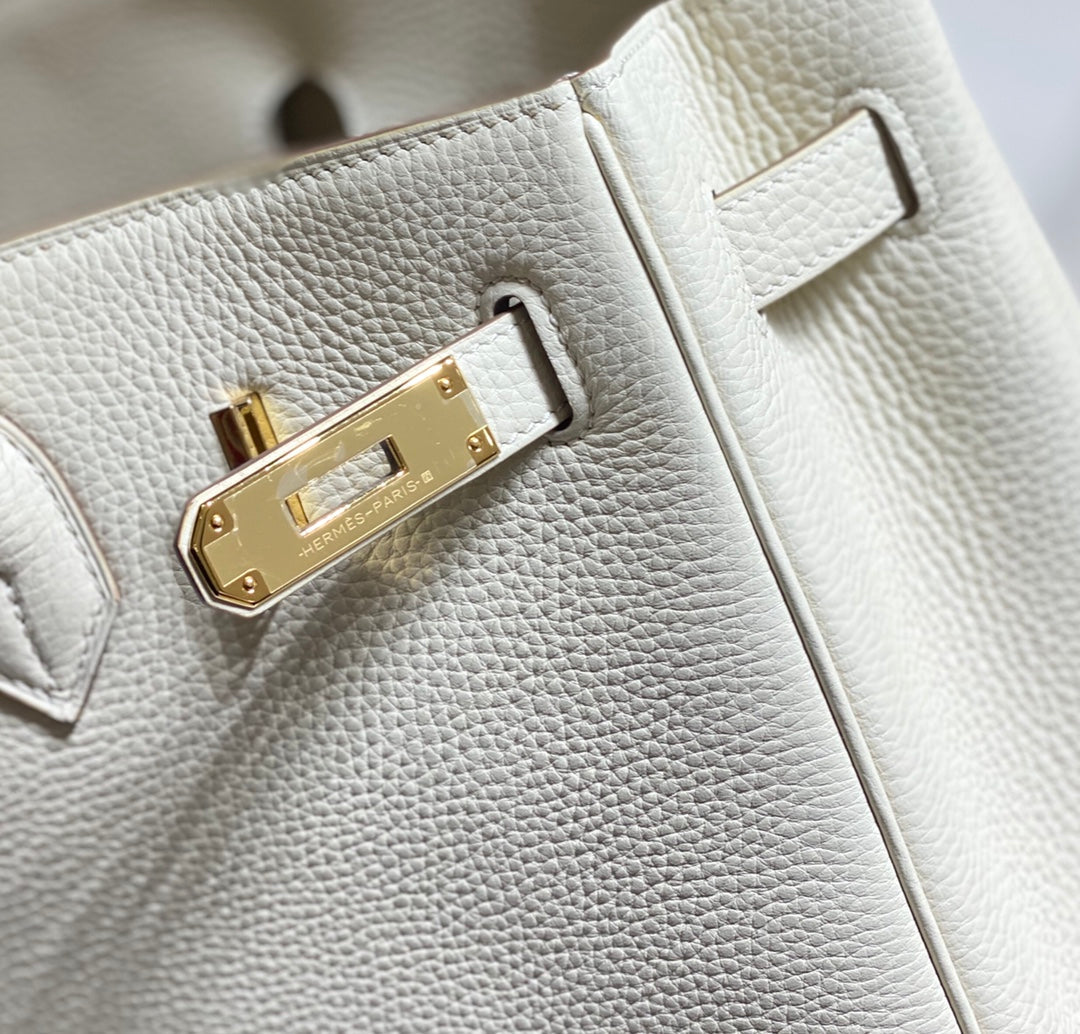 Hermes Birkin 35Cm Bag White Togo Gold Hardware