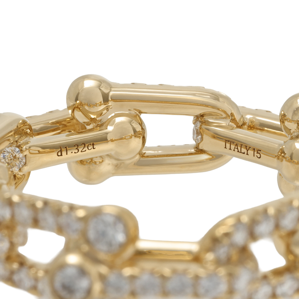 Tiffany & Co. Hardware Link Ring 18K Yellow Gold Diamond 72670221