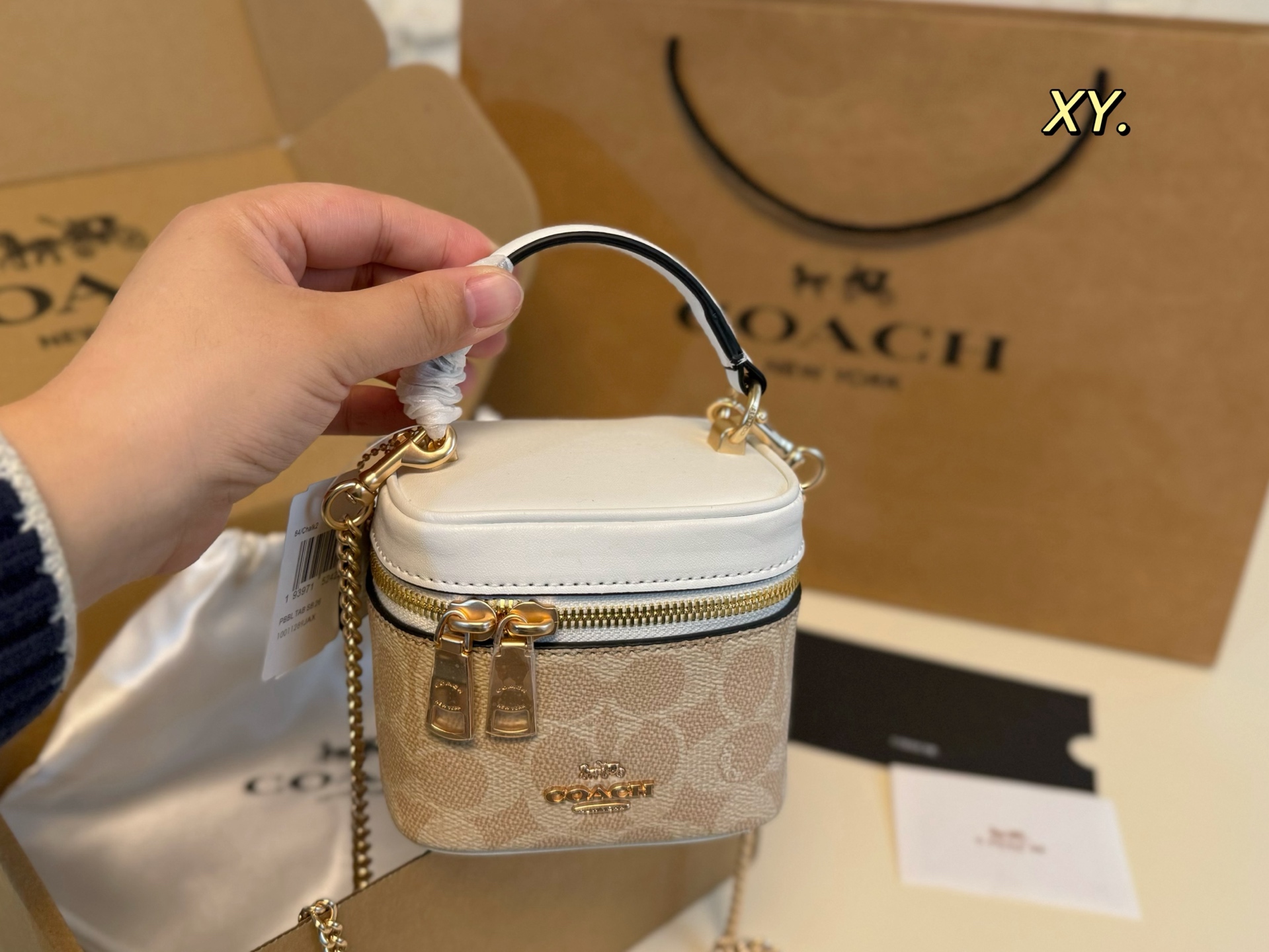 Coach's new Ava portable mini chain box bag lipstick bag - cnluxepick