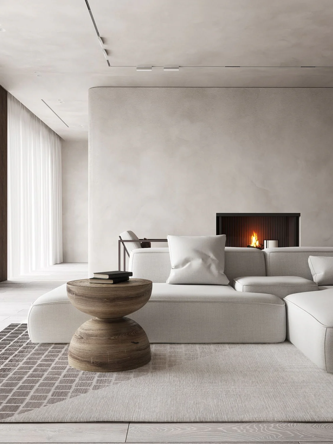 CP087 - BC Nepal Handmade Series / Modern Tile Three-dimensional Relief Solid Color Gradient Wool Living Room Carpet