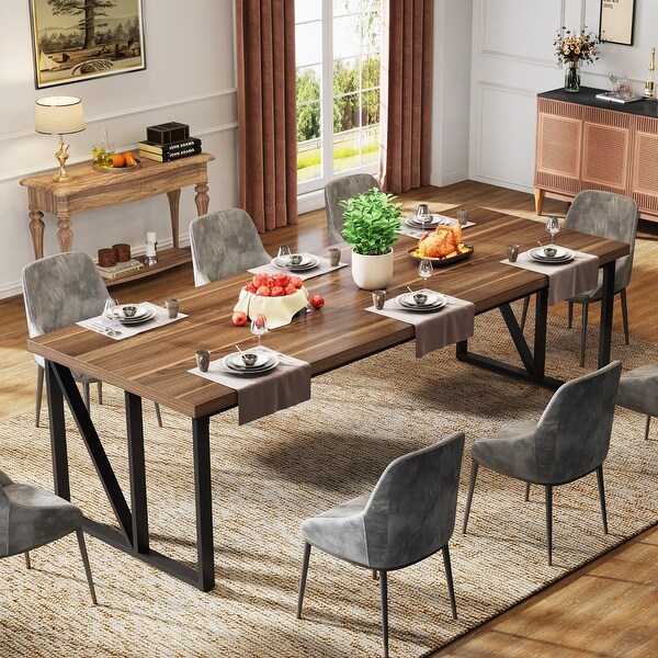 Extra Long Dining Room Table,78.7 Inches Rectangular Dining Table,Kitchen Table