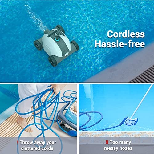 AIPER Cordless Robotic Pool Cleaner, Automatic Pool Vacuum with Powerful Dual-Drivers