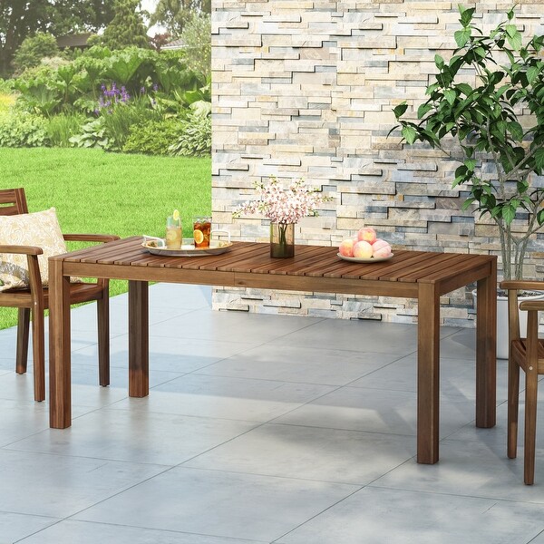 Nola Outdoor Rustic Acacia Wood Dining Table by Christopher Knight Home