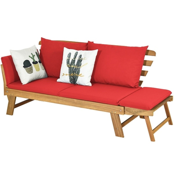 Adjustable Patio Convertible Sofa with Thick Cushion