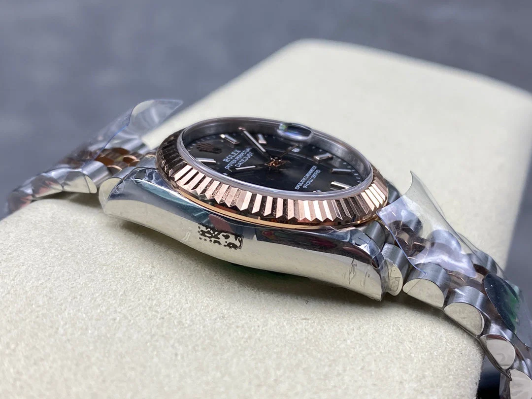 Datejust 31mm Pink Gold Steel Dark Grey Dial