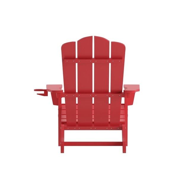 Set of 4 AllWeather Adirondack Chairs with Cupholders
