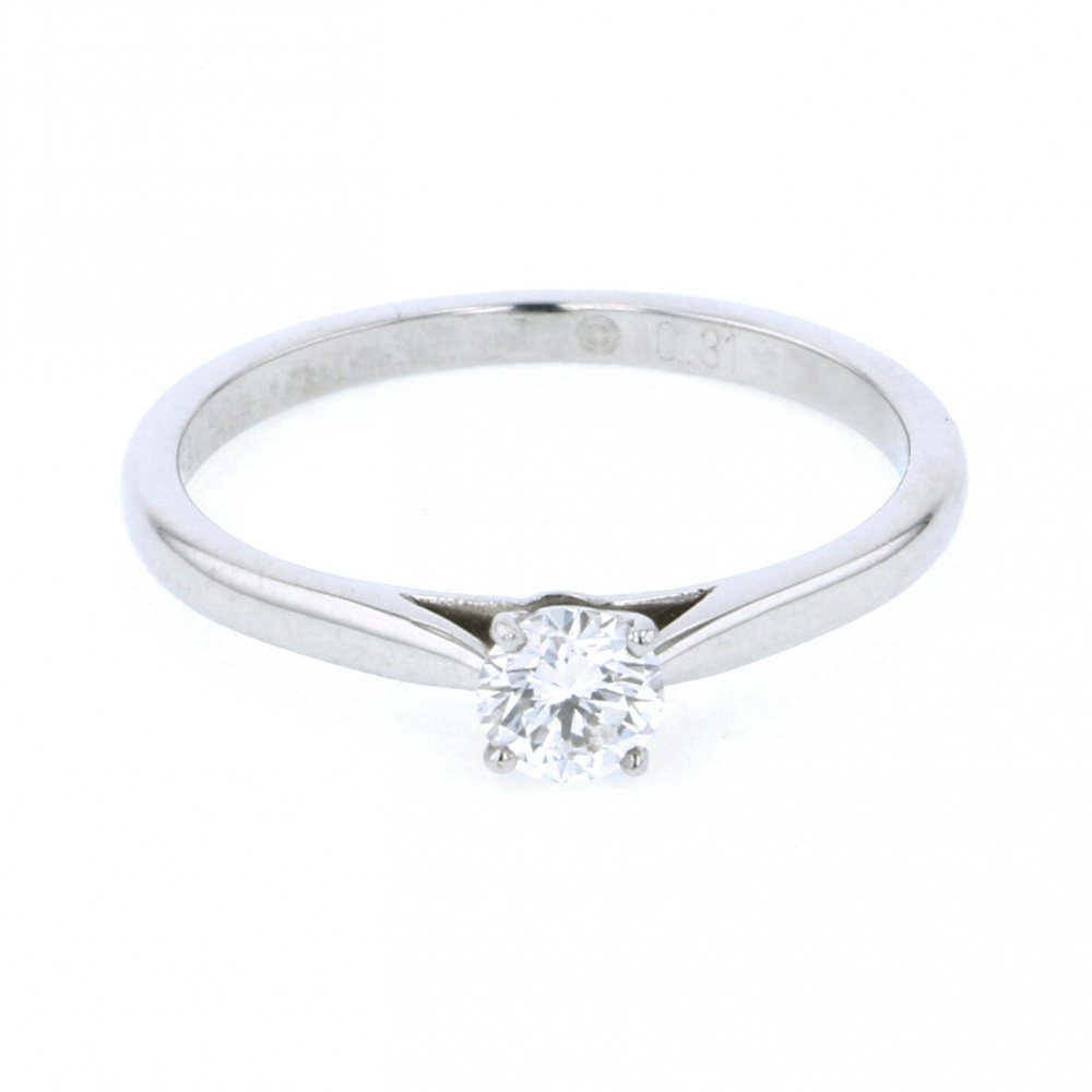 Cartier Solitaire Platinum Diamond Ring