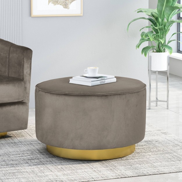 Croton Modern Glam Velvet Swivel Ottoman Christopher Knight Home