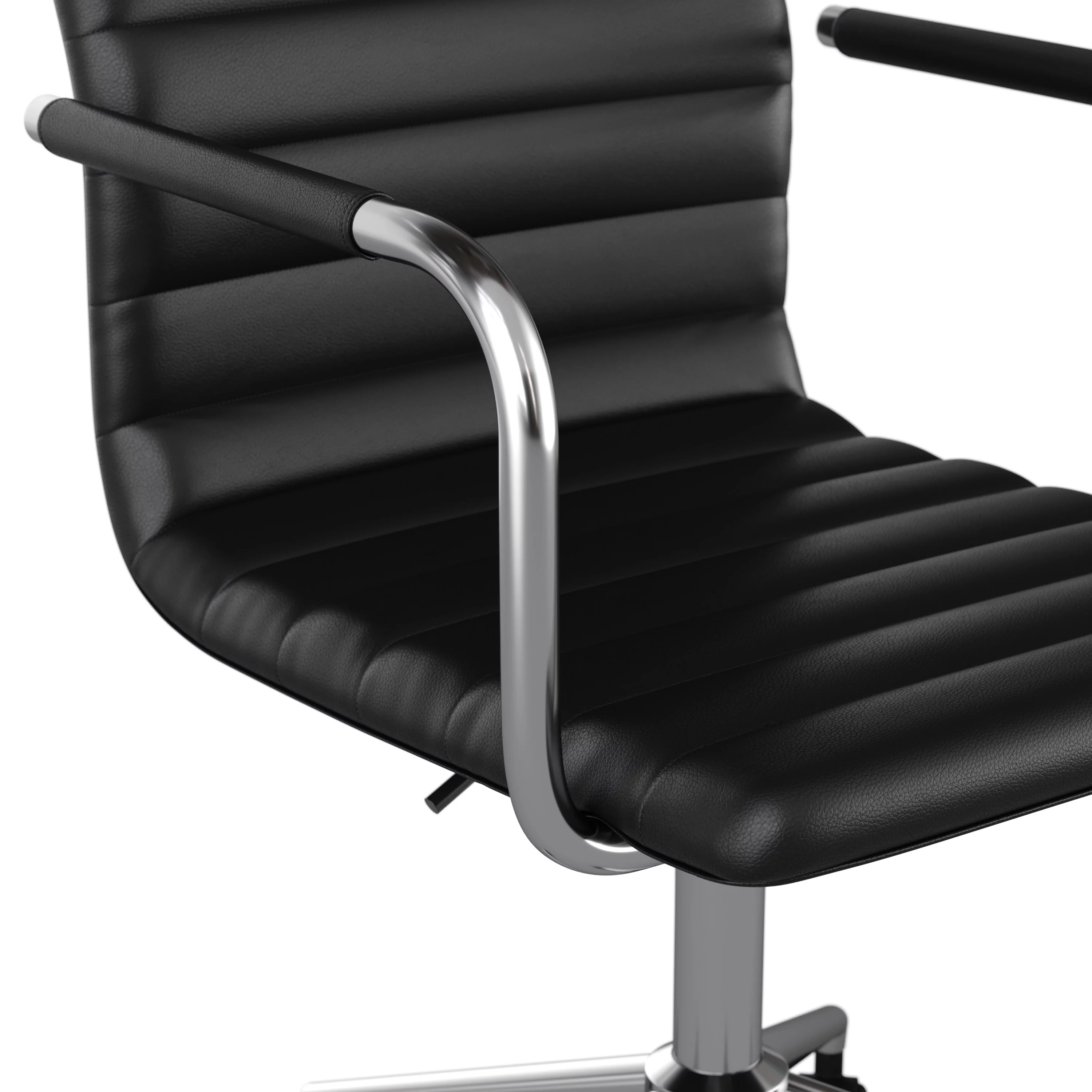 Martha Stewart Taytum Upholstered Office Chair in Black/Polished Nickel