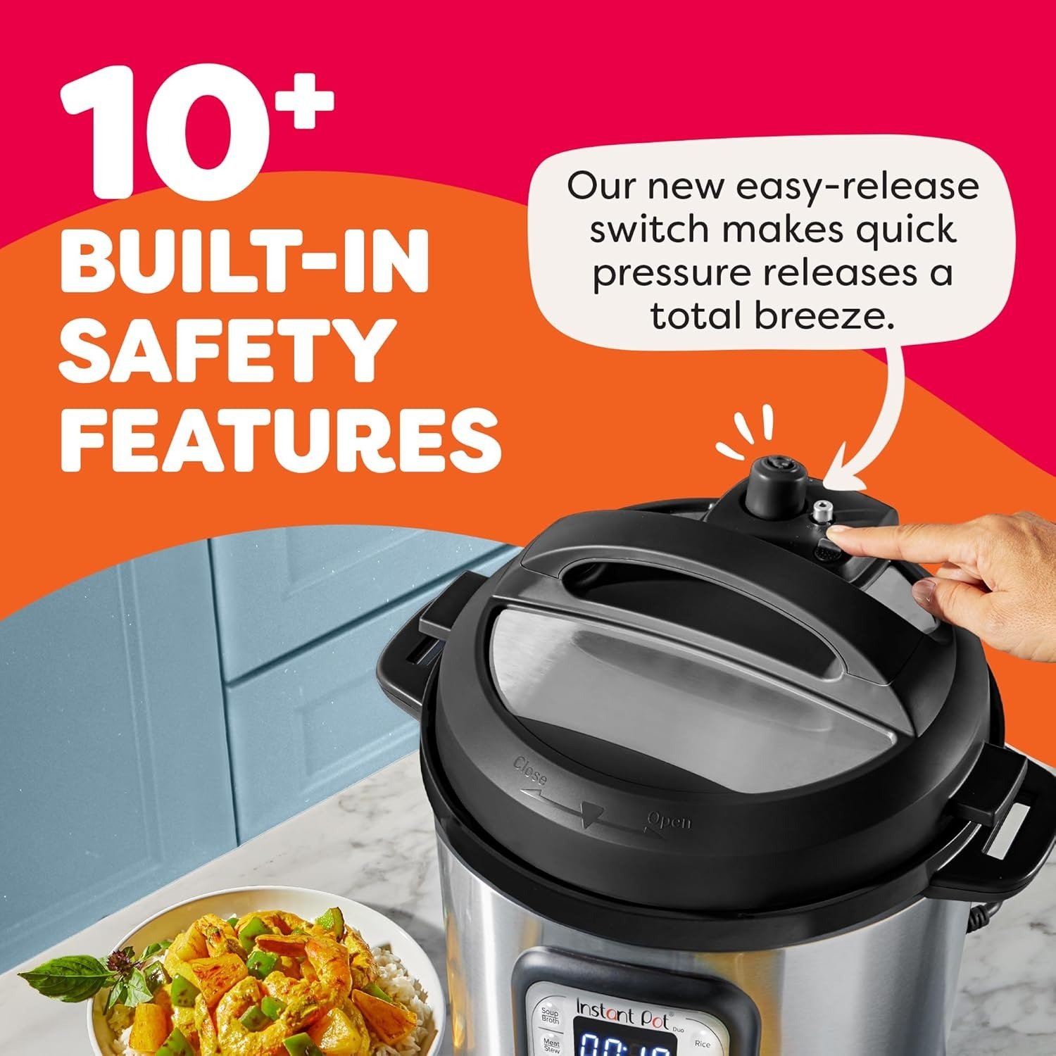 7-in-1 Electric Pressure Cooker, Slow Cooker, Rice, Steamer, Sauté, Yogurt Maker, Warmer & Sterilizer, Includes App With Over 800 Recipes, Stainless Steel, 6 Quart