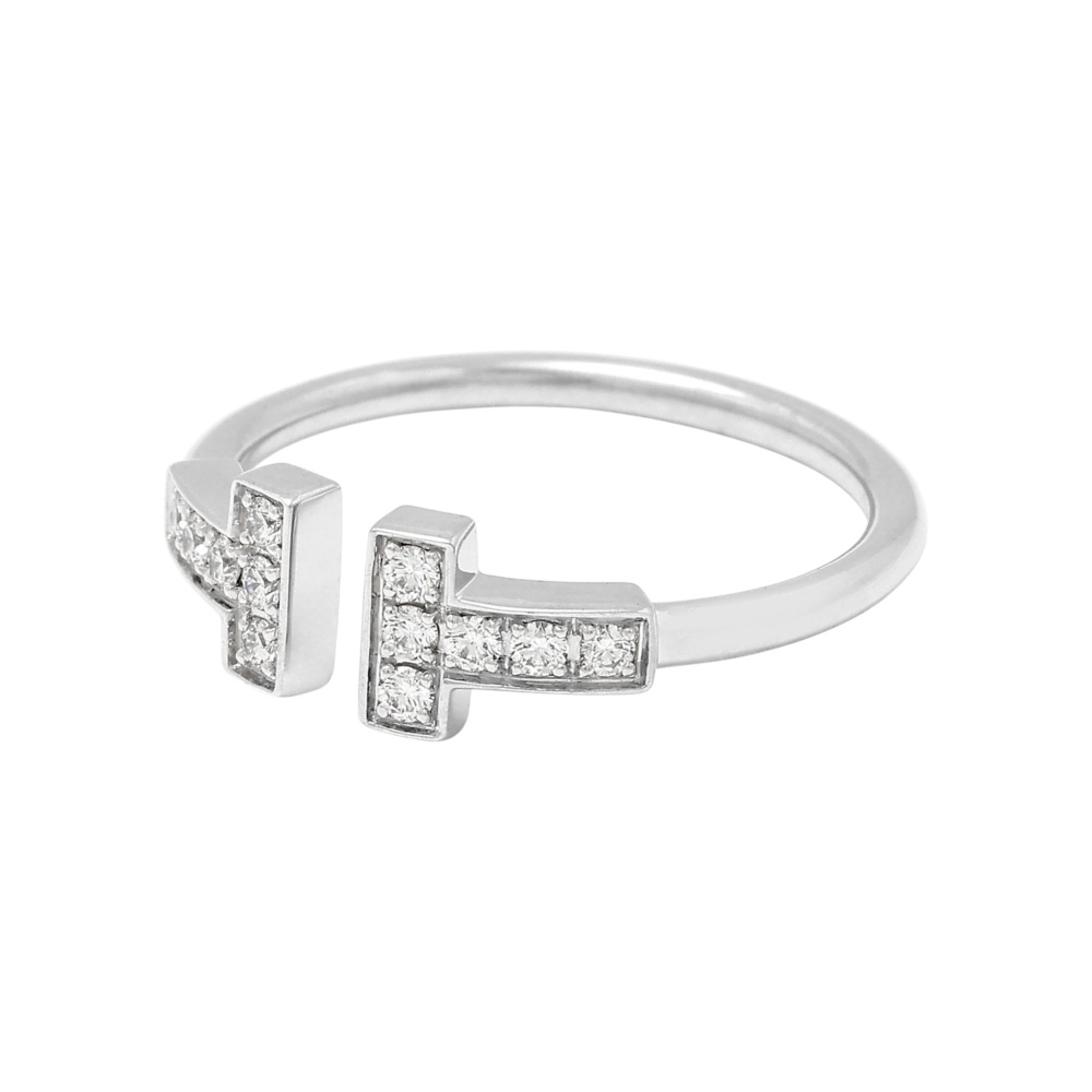 Tiffany & Co. Tiffany T Diamond Wire Ring 18K White Gold 60147235