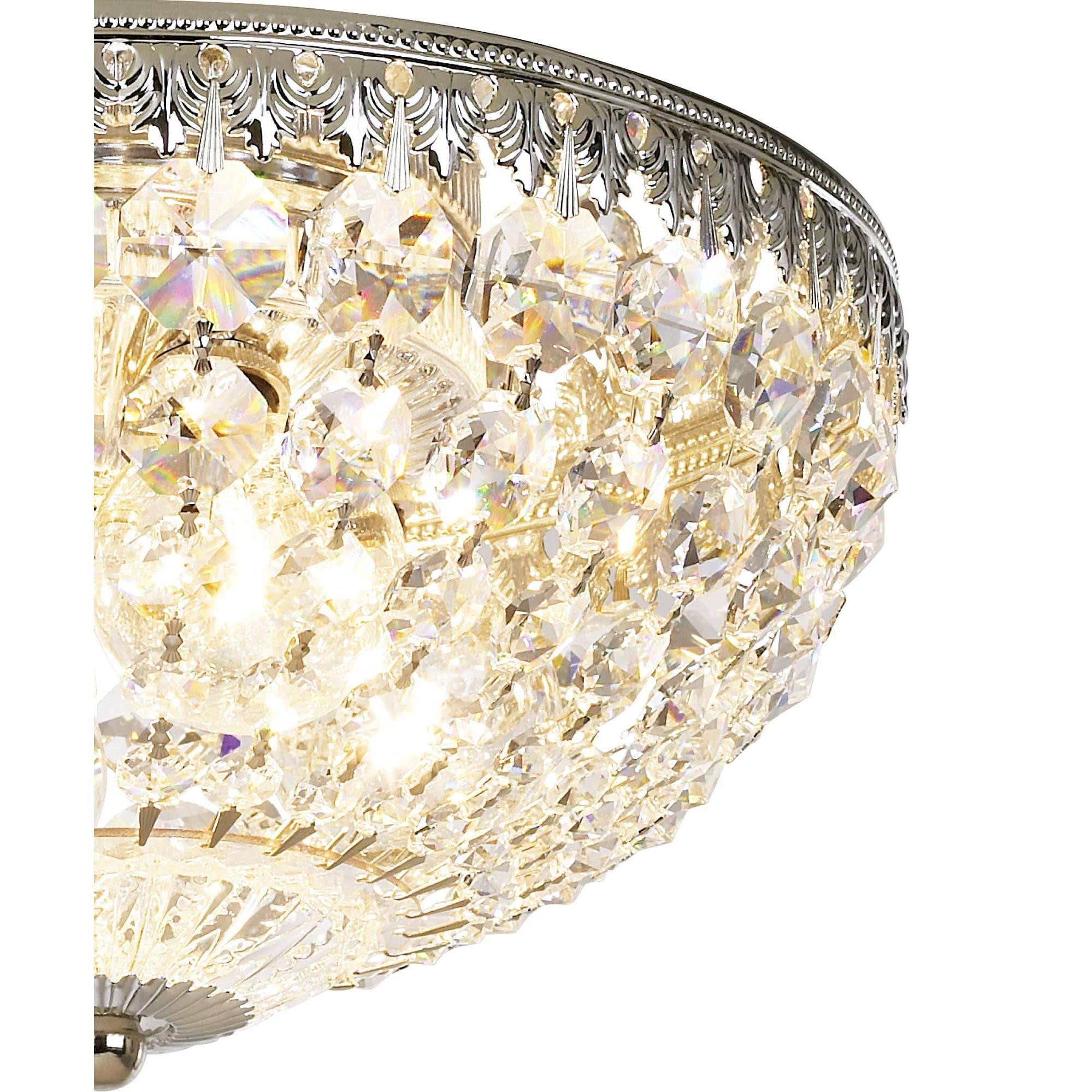 Schonbek 1560-40A Petit Crystal Flush Mount in Silver