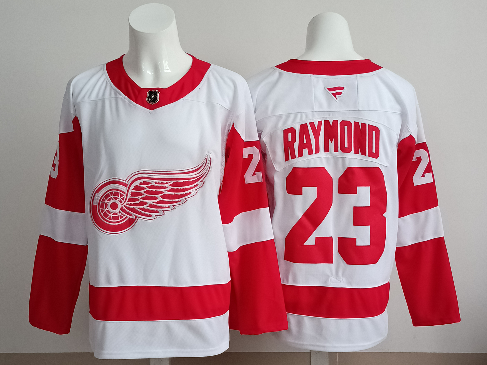 Men's Detroit Red Wings Lucas Raymond #23 Fanatics White Breakaway Player Jersey
