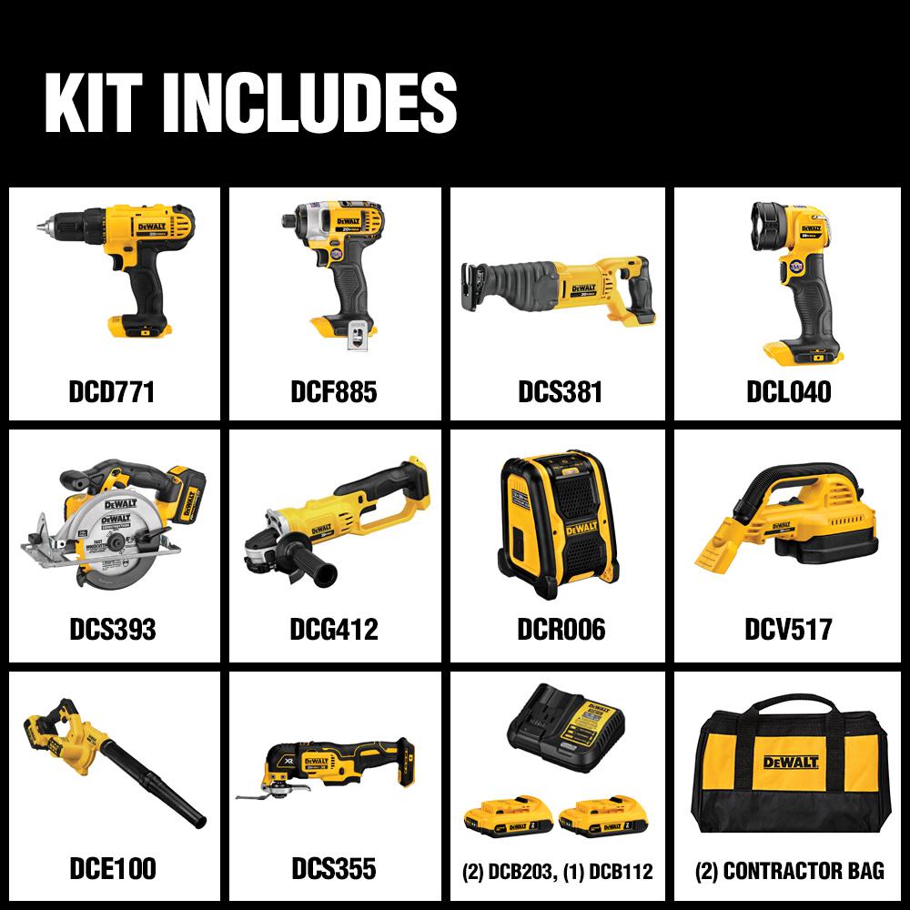 Dewalt DCK1020D2 20V MAX* 10-Tool Combo Kit
