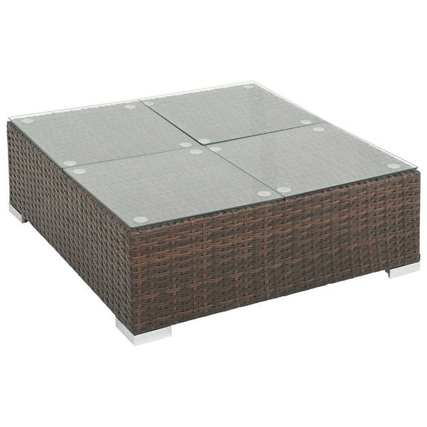 vidaXL 6 Piece Patio Lounge Set with Cushions Poly Rattan Brown