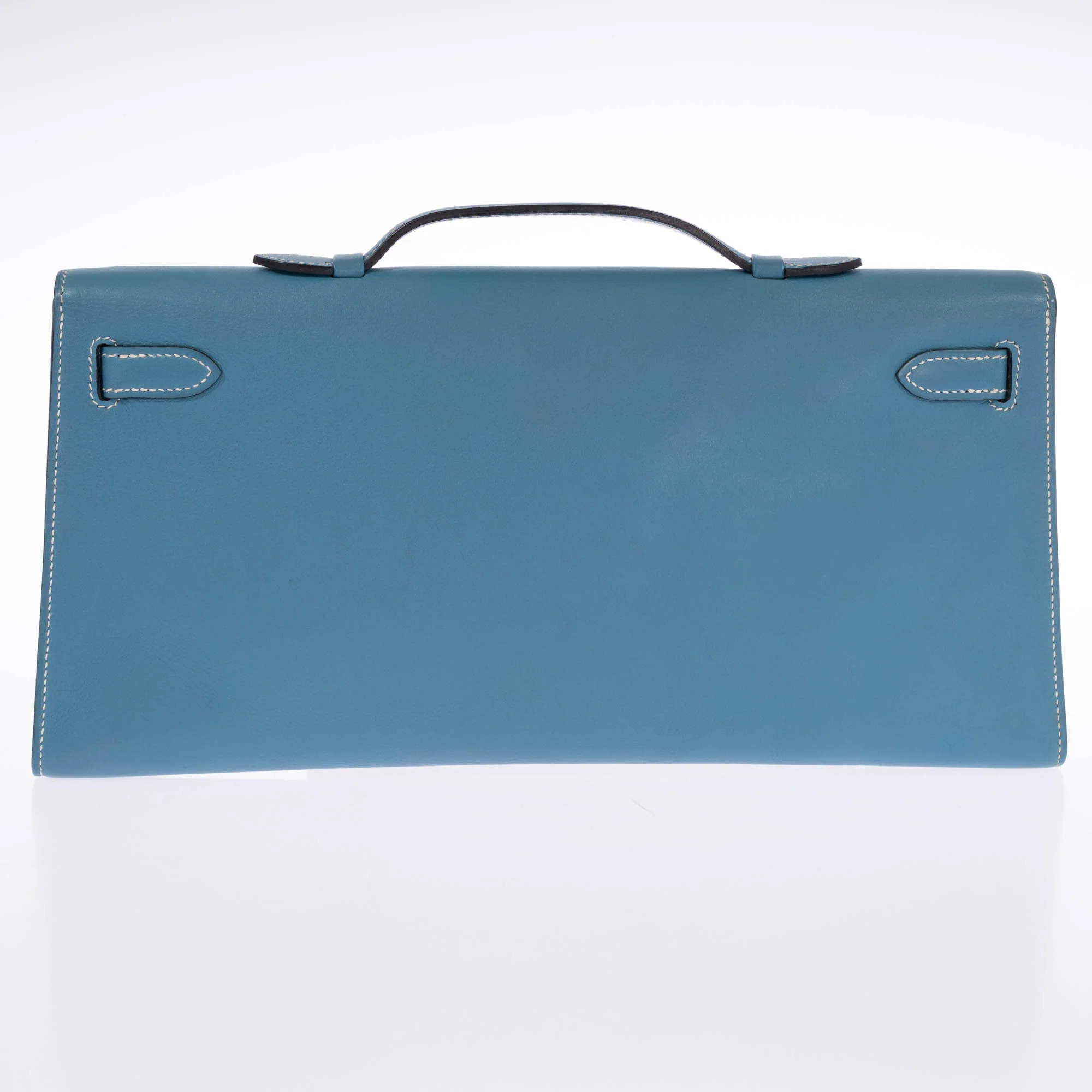 Hermès Kelly Longue Bleu Jean Evergrain Palladium Hardware