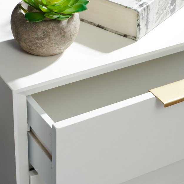 Baskin 3 Drawer Accent Table White Safavieh