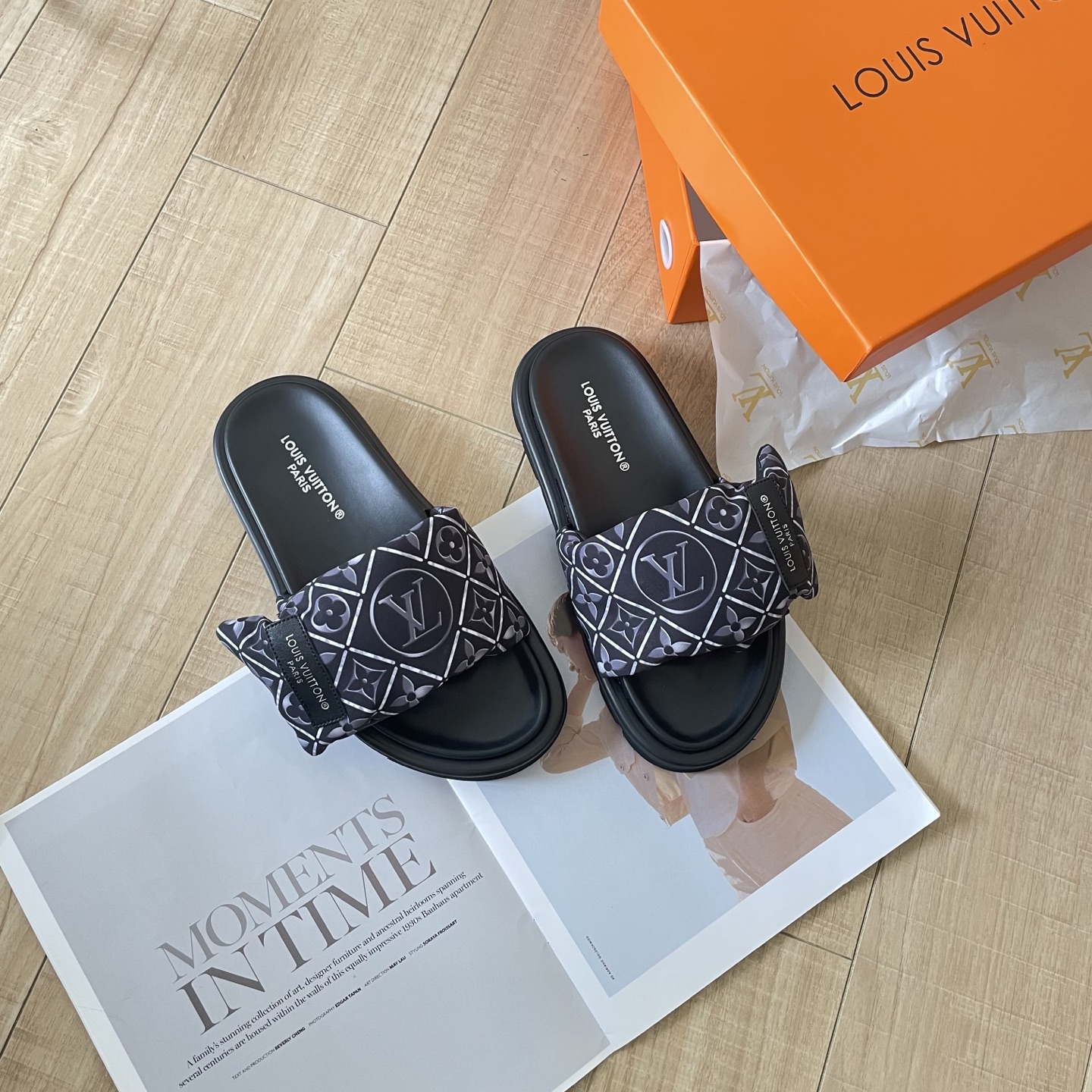 LV printed Velcro slippers - cnluxepick