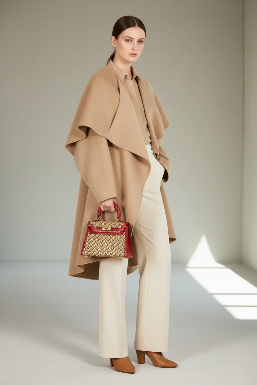 Hermès Vintage Kelly 20 Sellier Owl Print Jaune Silk & Rouge Vif Box Calf Gold Hardware