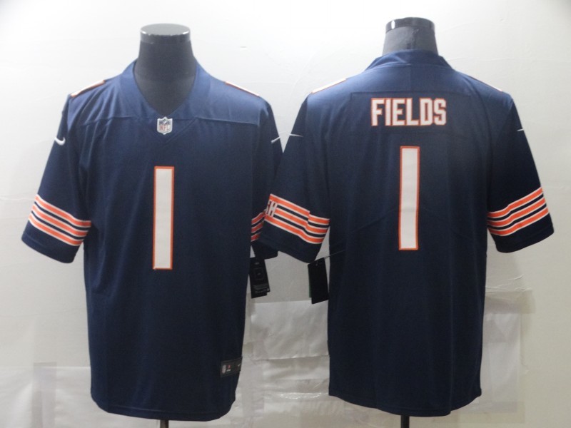 Men's Chicago Bears Justin Fields #1 Navy Vapor Limited Jersey