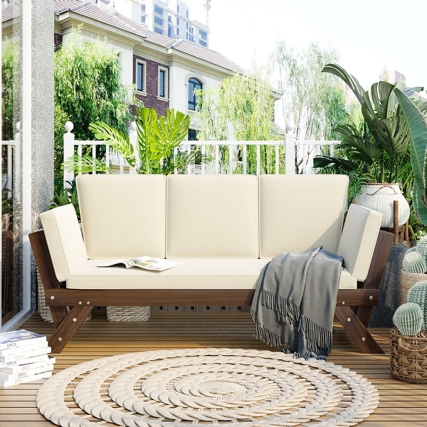 Outdoor Garden,Courtyard,Adjustable Terrace,Wooden Day Bed,Sofa,Lounge Chair,Rest Room with Some Soft Cushions