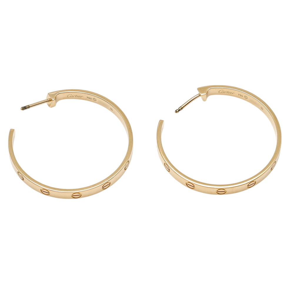 Cartier Love Hoop Earrings 18K Yellow Gold B8028200