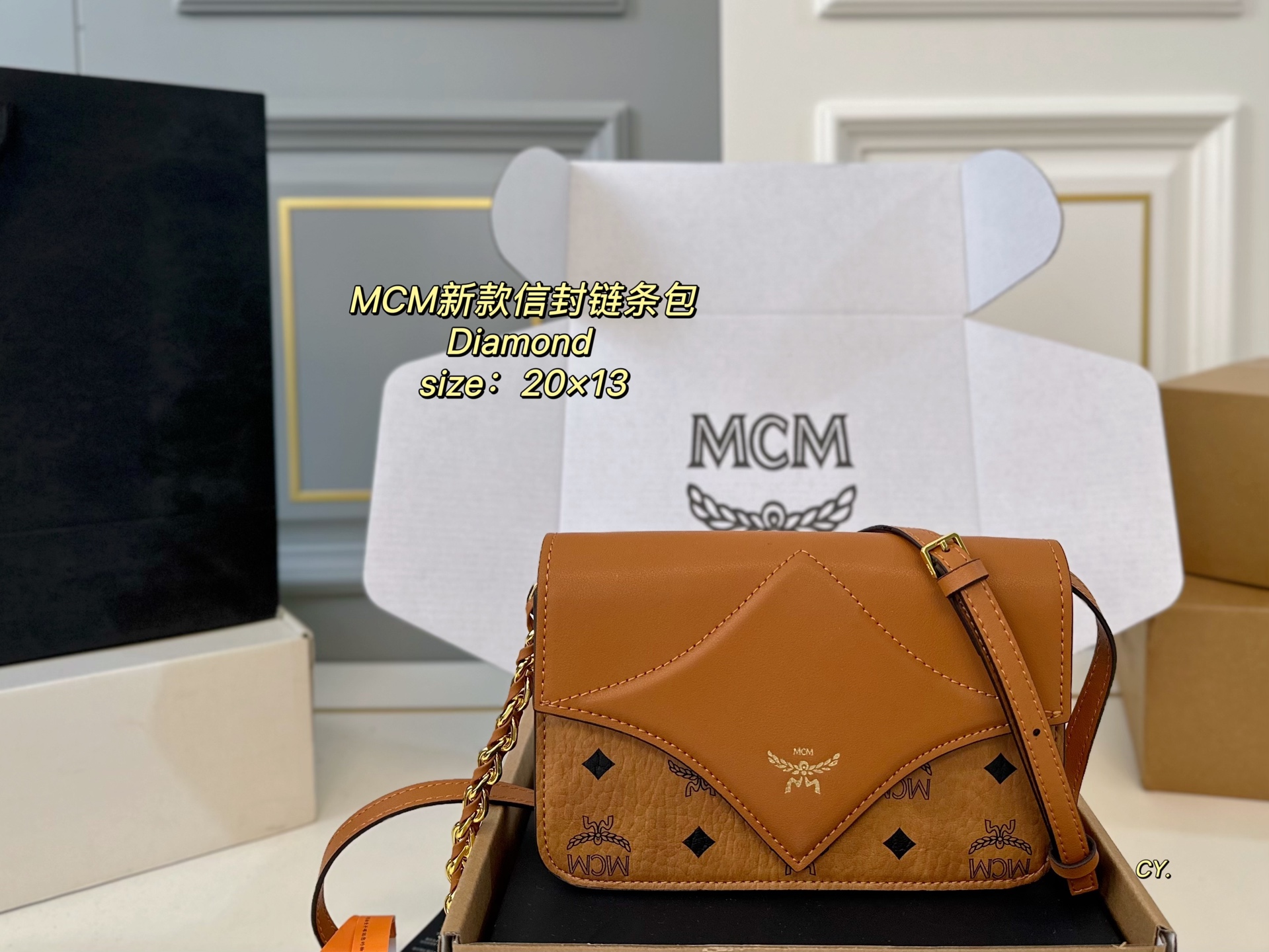 MCM new series Diamond envelope bag chain bag - cnluxepick