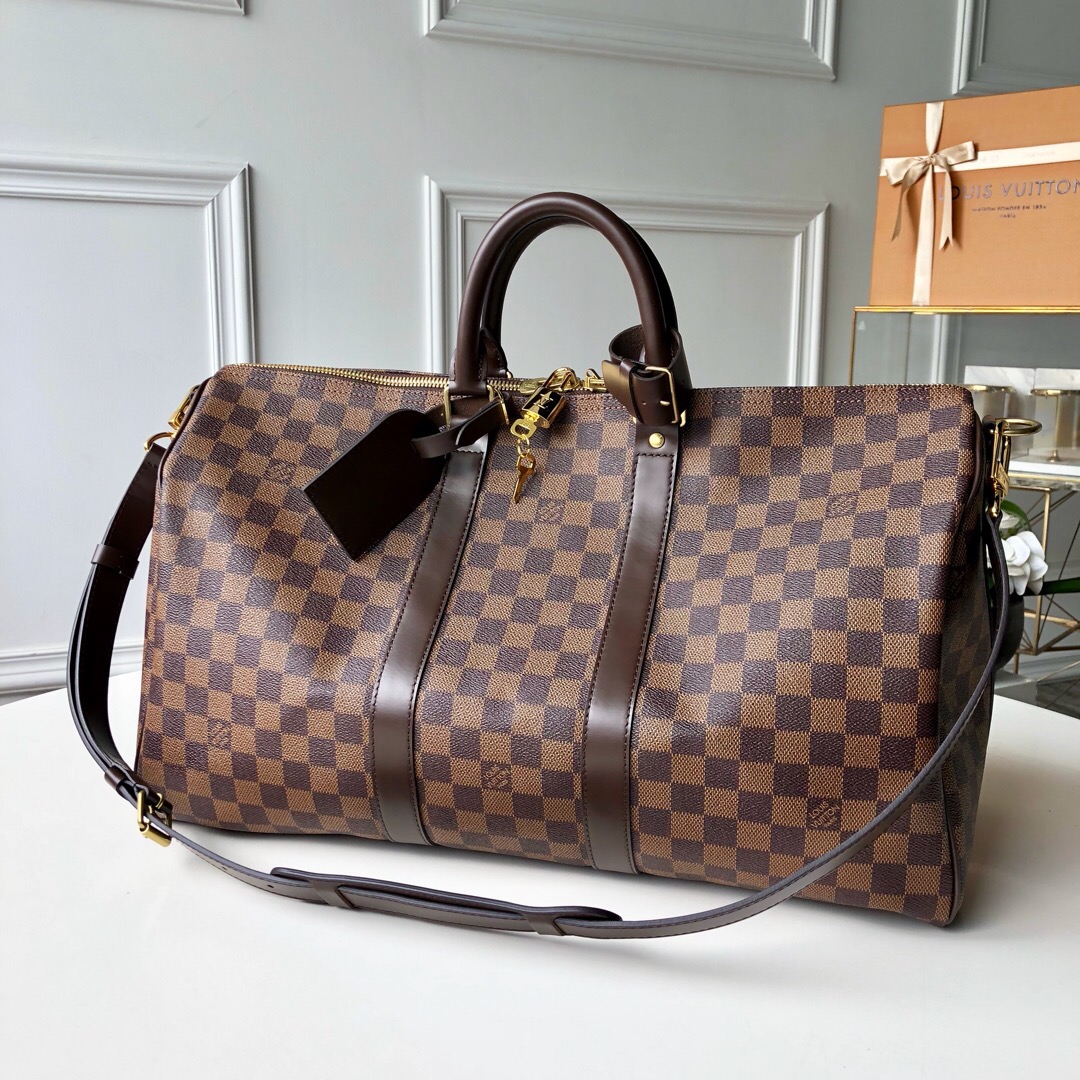 Louis Vuitton LV Keepall Bandoulière 45 Damier Ebene Canvas 45cm N41428