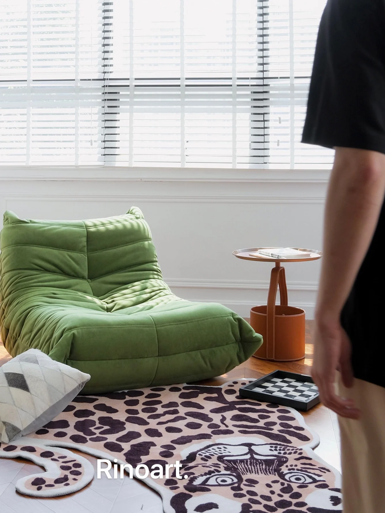 CH026（Single Seat) - Togo Sofa in Vintage Green: French-style, Cozy Lounge Chair, Reading Nook