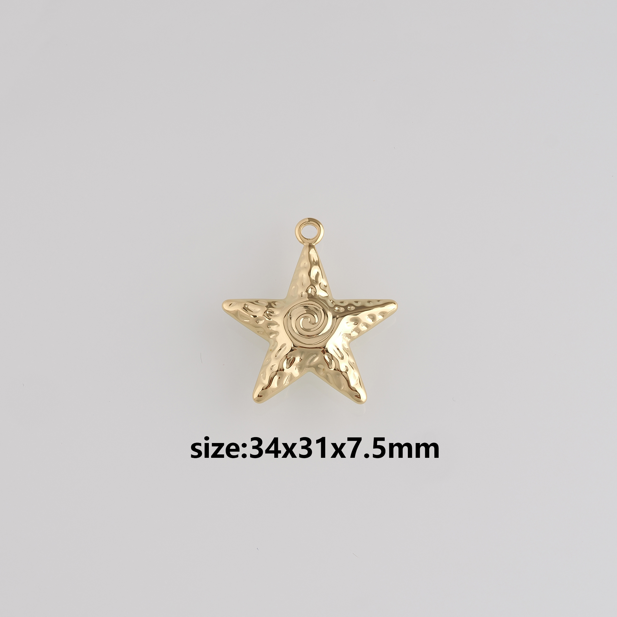 18K Gold Filled Star Pendant,Celestial Charm Earrings Necklace for DIY Jewelry Making Supply