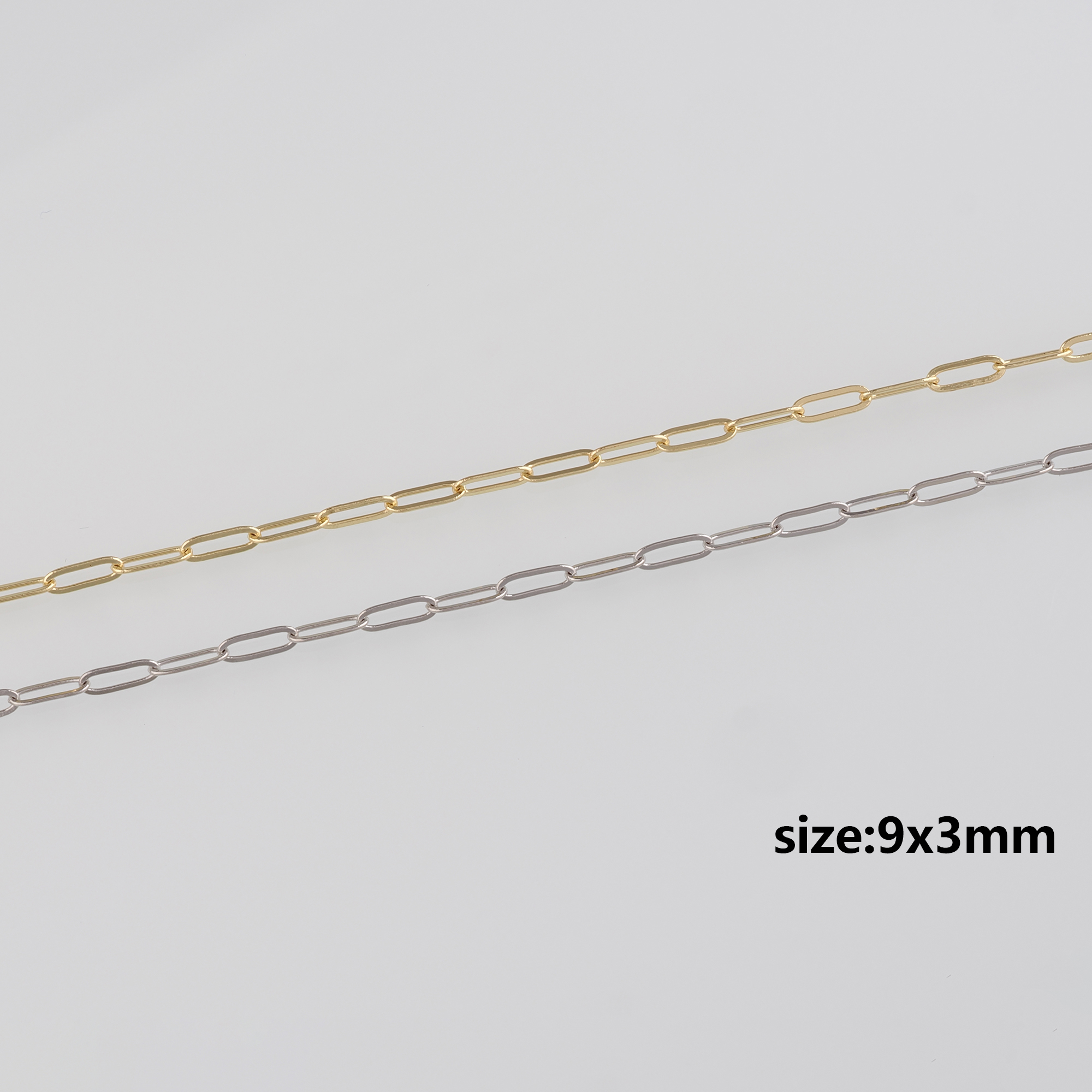 18K Gold Filled Paper Clip Chain Necklace,Dainty Link Chain,Gold Oval Chain Necklace for DIY Jewelry Making Supply