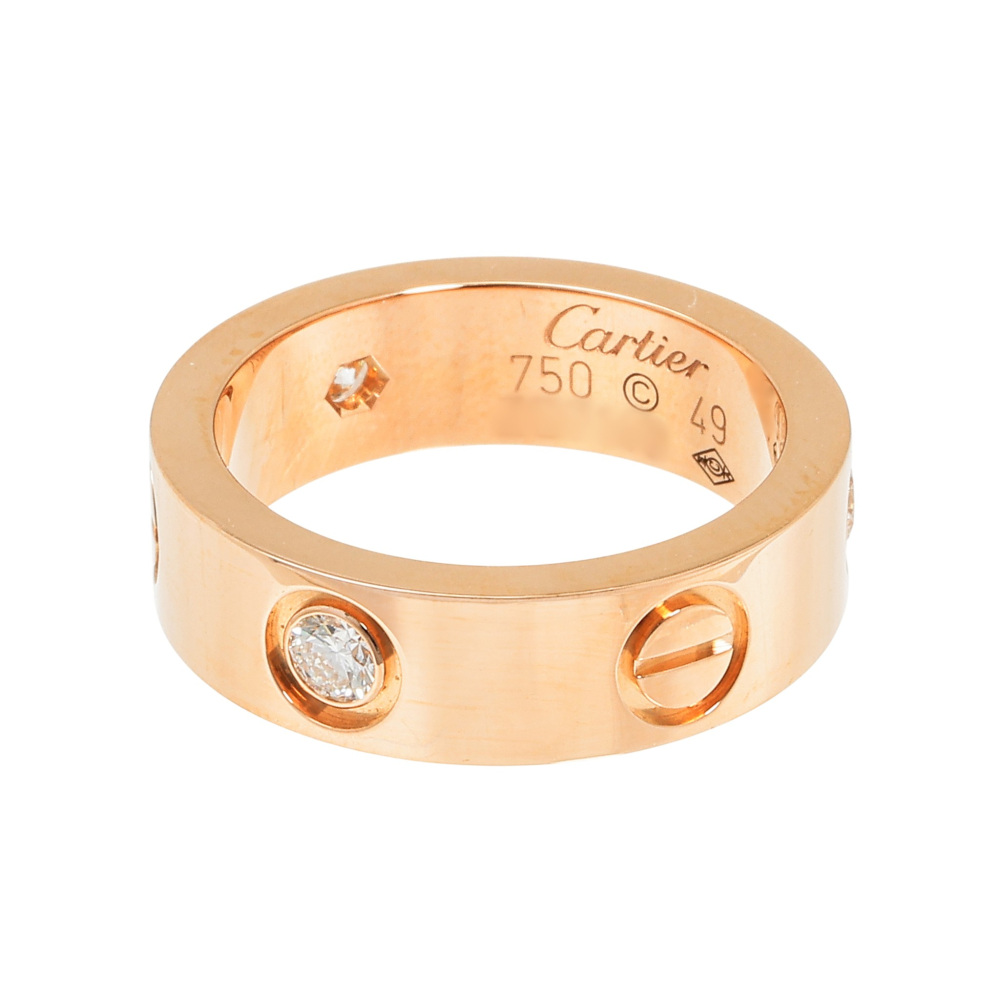 Cartier Love Ring 18K Rose Gold Diamond B4087500
