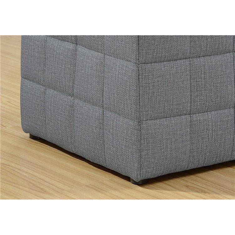 16.75x22 x 16.75x22 x 17x22 Black Leather Look Fabric Ottoman