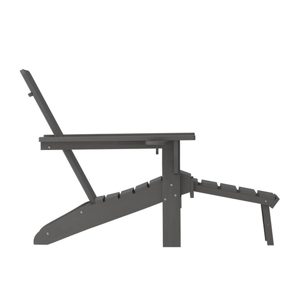 AllWeather Adirondack Chair with Pullout Ottoman and Cupholder
