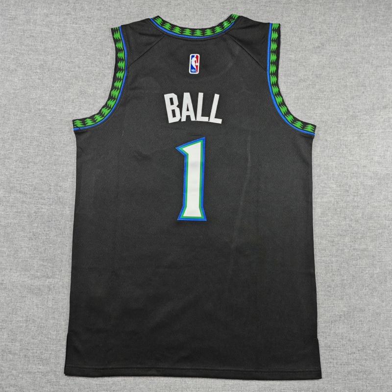 Men's Minnesota Timberwolves LaMelo Ball #1 Black Swingman Jersey - Statement Edition