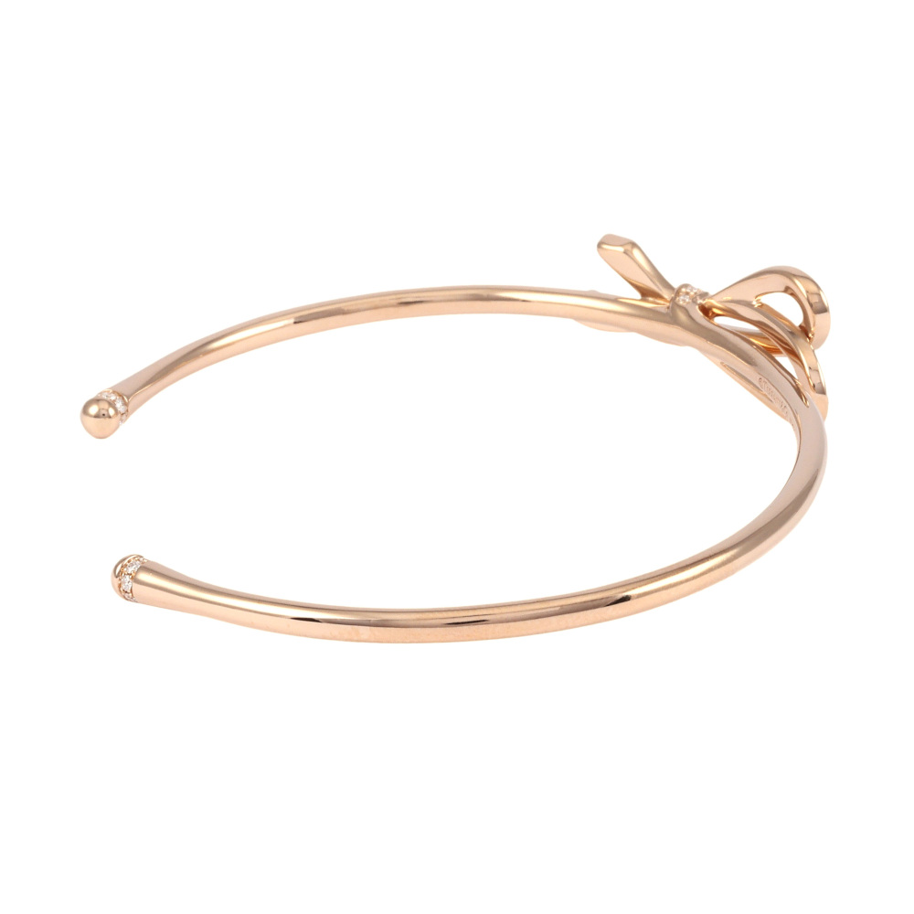 Tiffany & Co. Tiffany Bow Ribbon K18 Pink Gold Bangle Bracelet Diamond