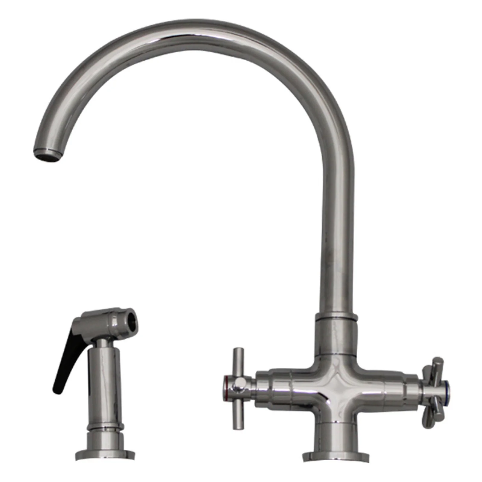 Whitehaus Collection  LUXE+ Kitchen Faucet - Chrome/Clear Polished Chrome Chrome Finish