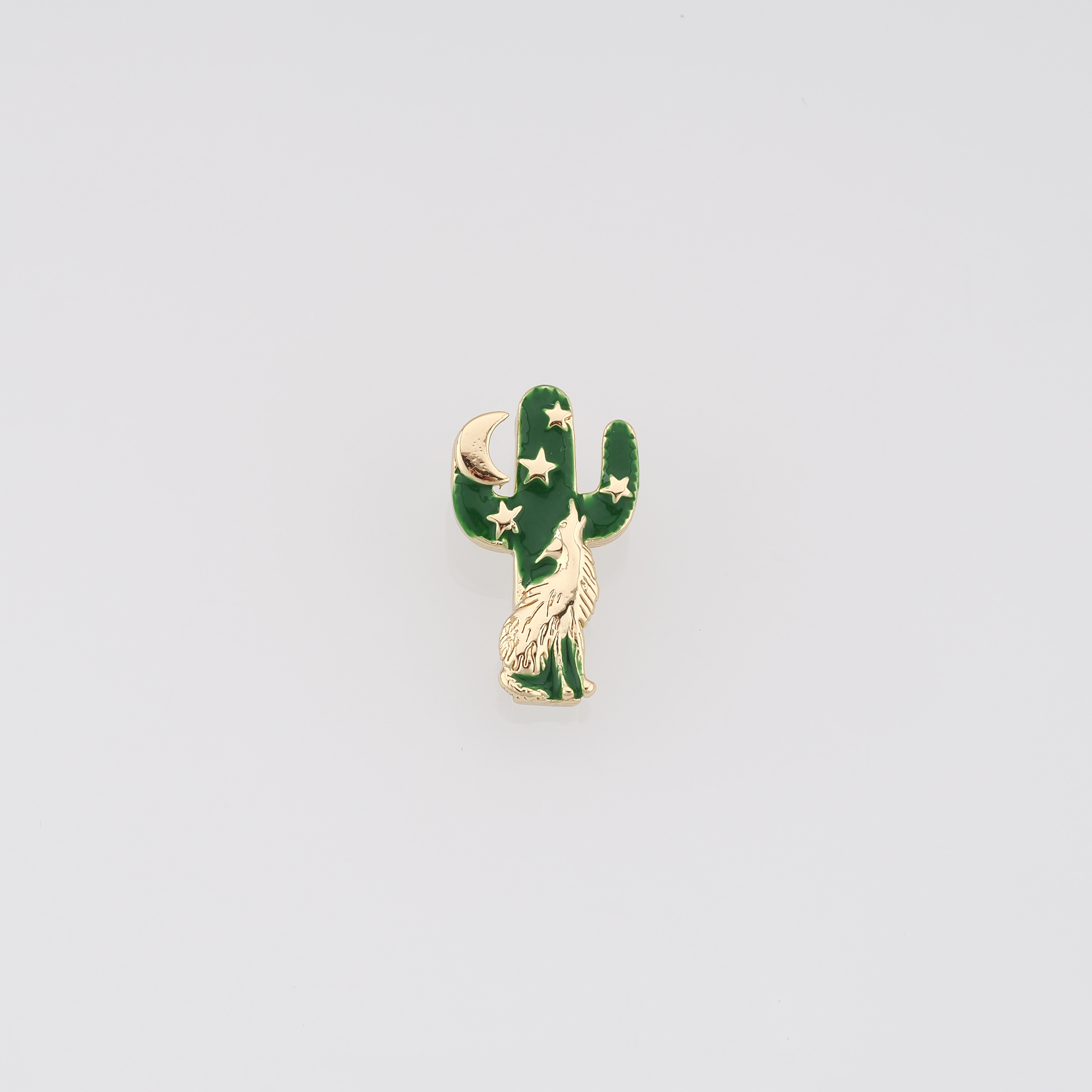 18K Gold Filled Cactus Pendant,Enamel Cactus Charm Earrings Necklace for DIY Jewelry Making Supply