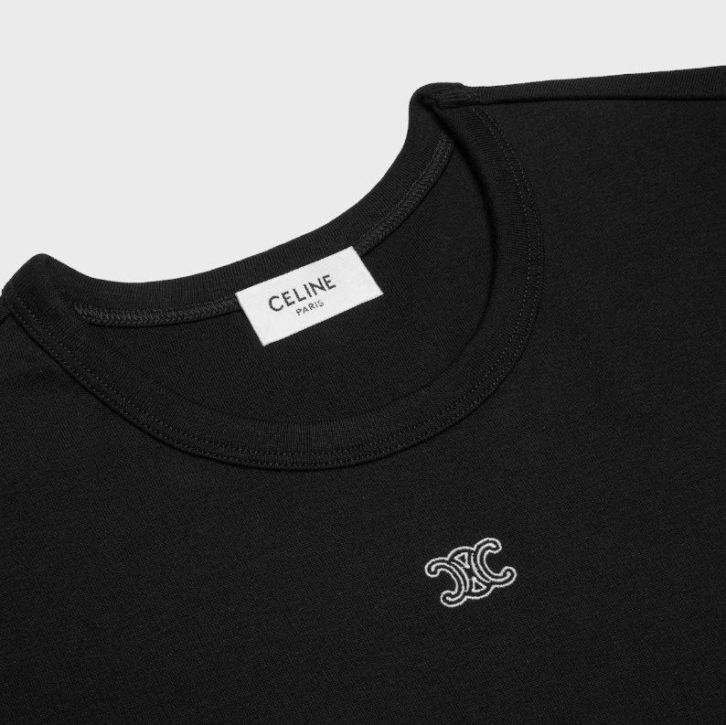 CELINE triomphe t-shirt IN RIBBED COTTON JERSEY