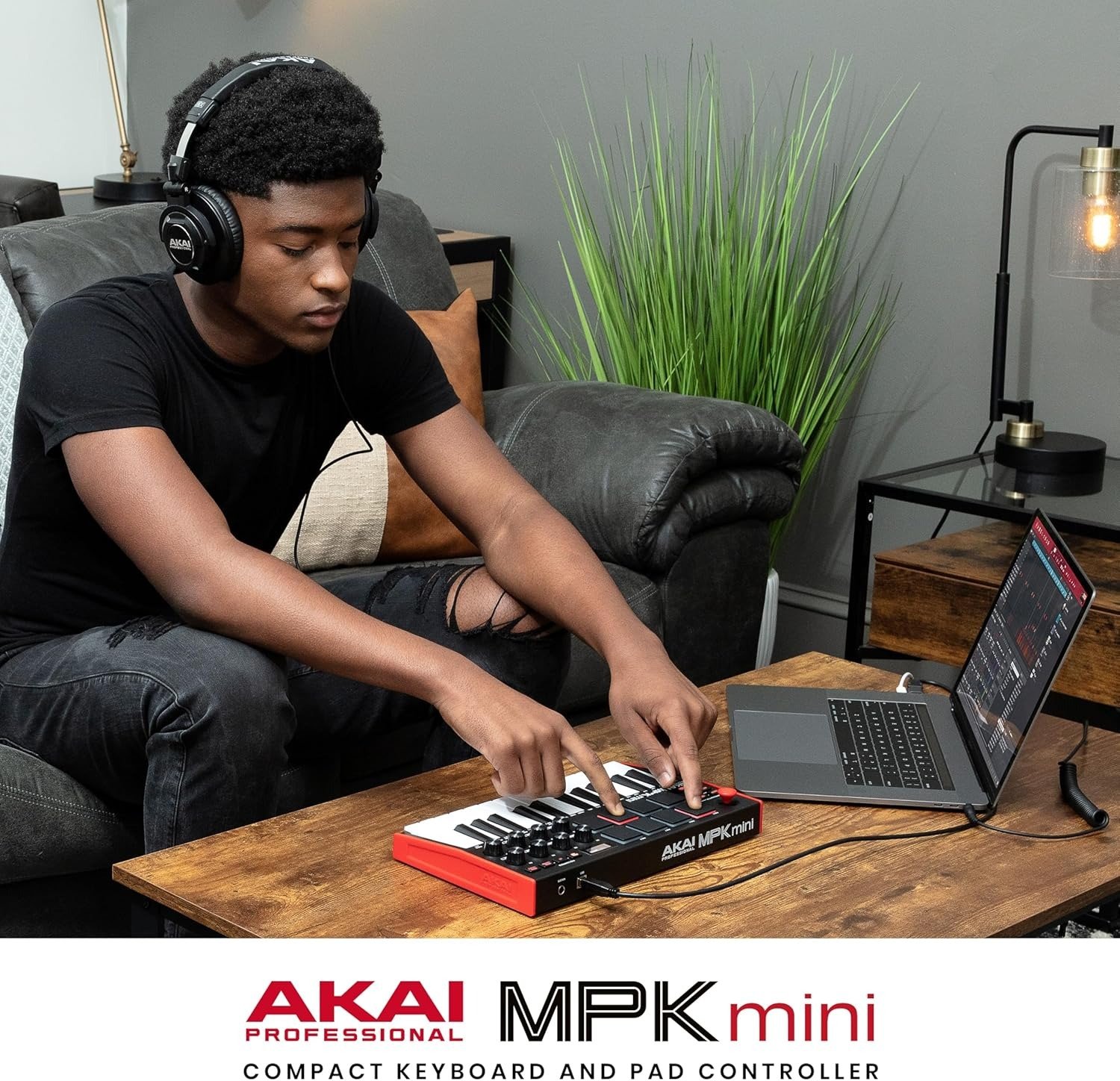 25 Key USB MIDI Keyboard Controller with 8 Backlit Drum Pads, 8 Knobs, Music Production Software and Native Instruments Sound Package (NKS Integration)