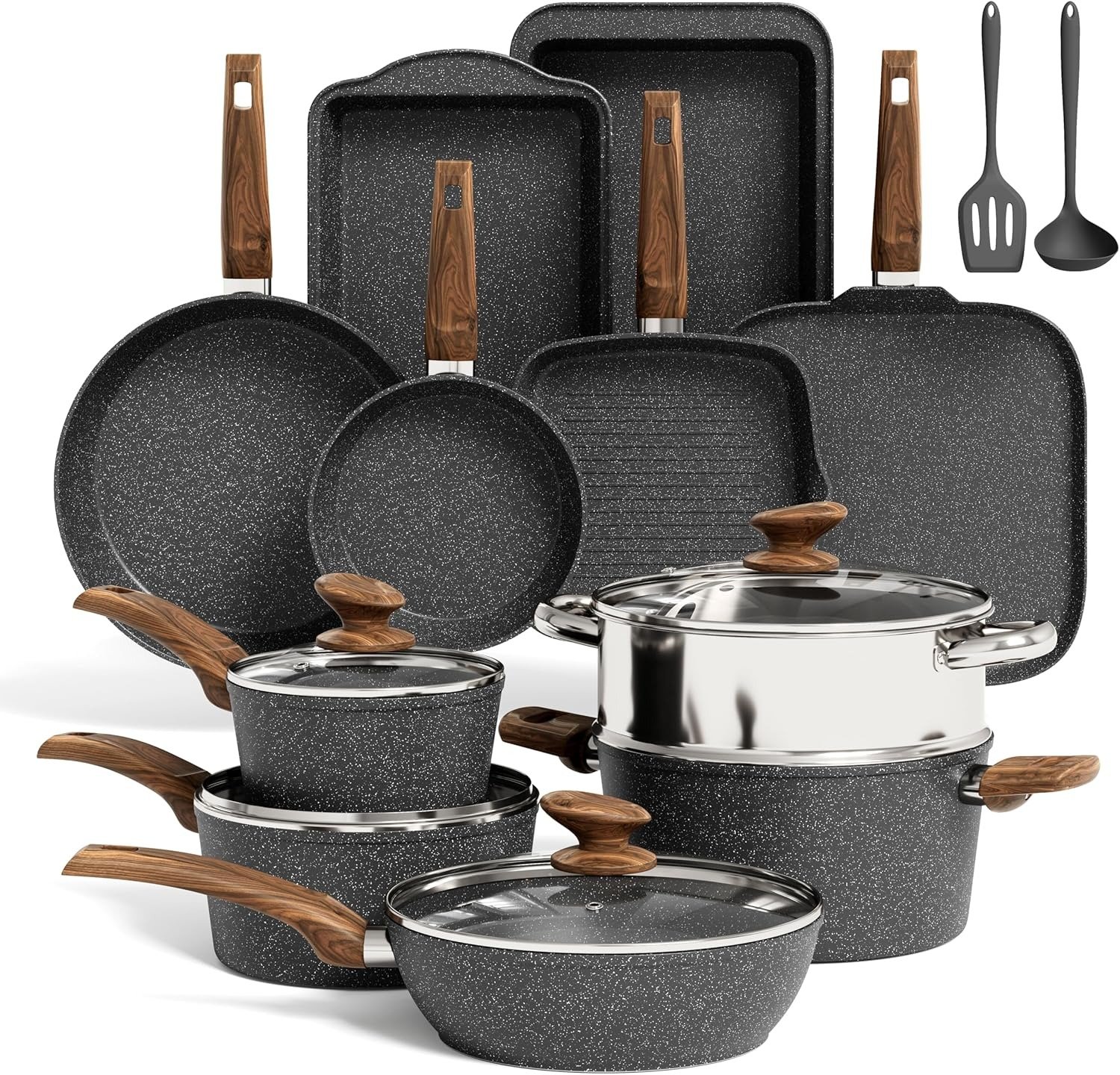 Induction Compatible Nonstick Cookware Set Durable Kitchen Pot and Pan Set