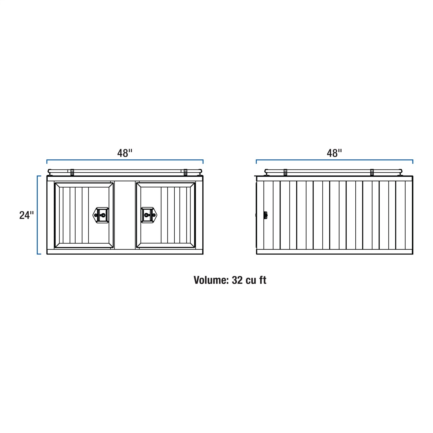 UWS/United Welding Services DB-4848 UWSDB-4848 TWO DOOR DIAMOND PLATE ALUMINUM SOUTHERN DOG BOX (48X48 BASE 24INTALL)