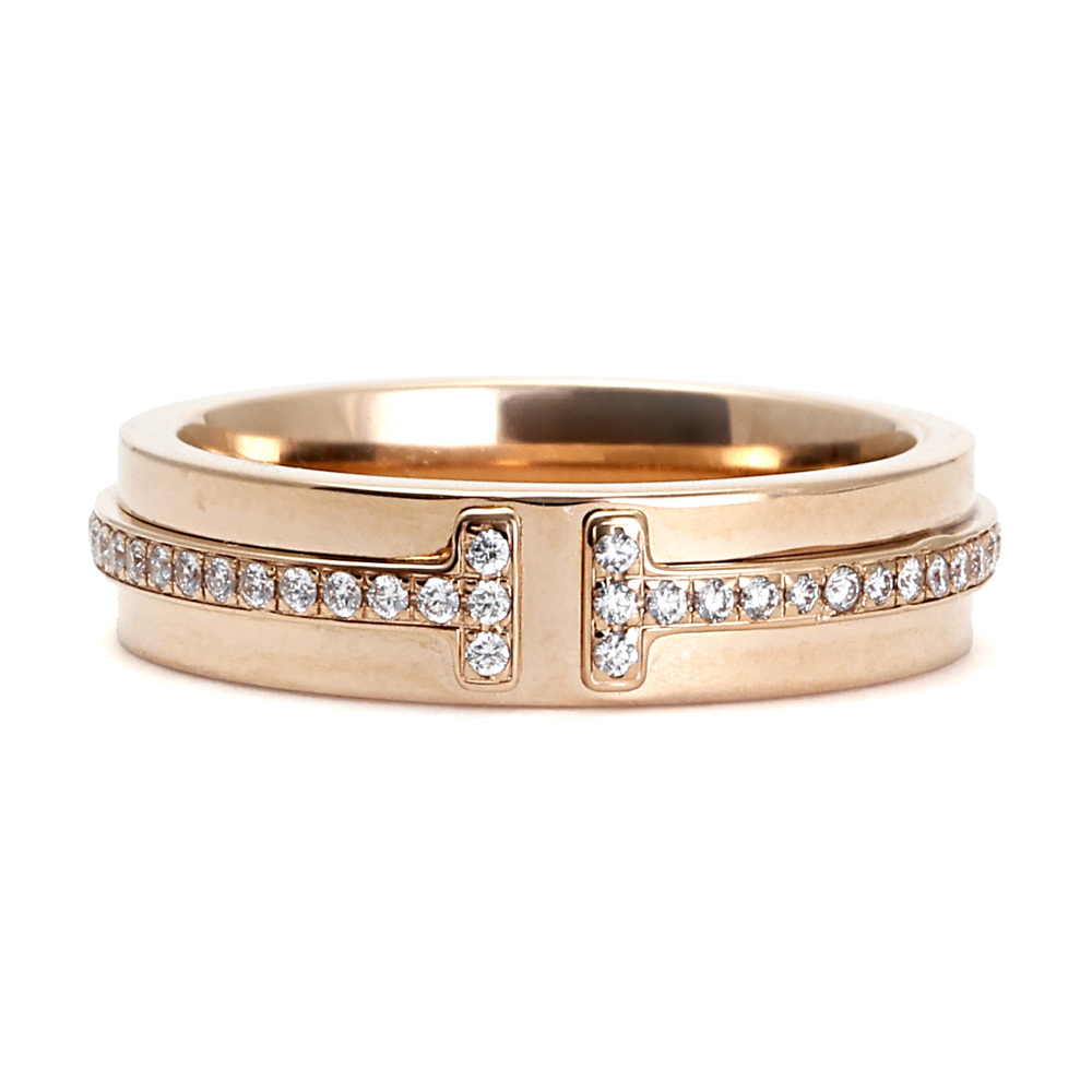 Tiffany & Co. Tiffany T Narrow Diamond Ring 18K Rose Gold 60151401