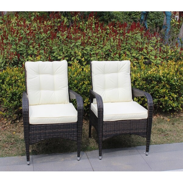 Set of 2 Outdoor Dining Chairs with Cushions