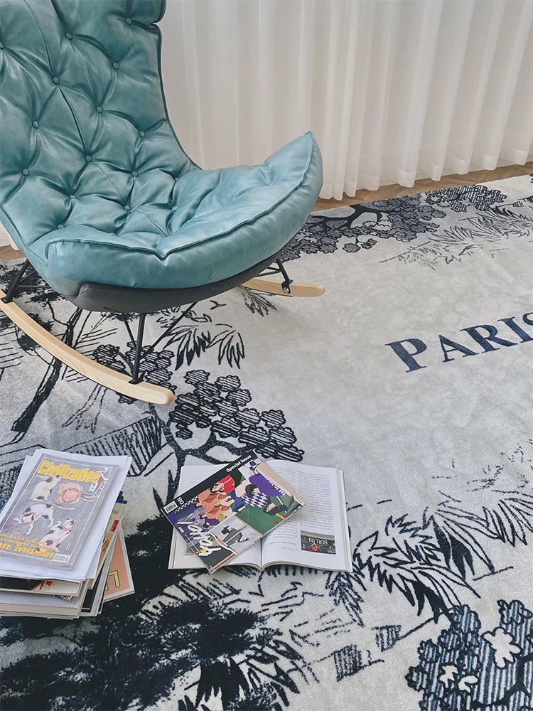 CP013 - Luxury Black and White Paris Handmade Carpet Living Room Bedroom Cloakroom Mat Large Area Simple Home Nordic Gray